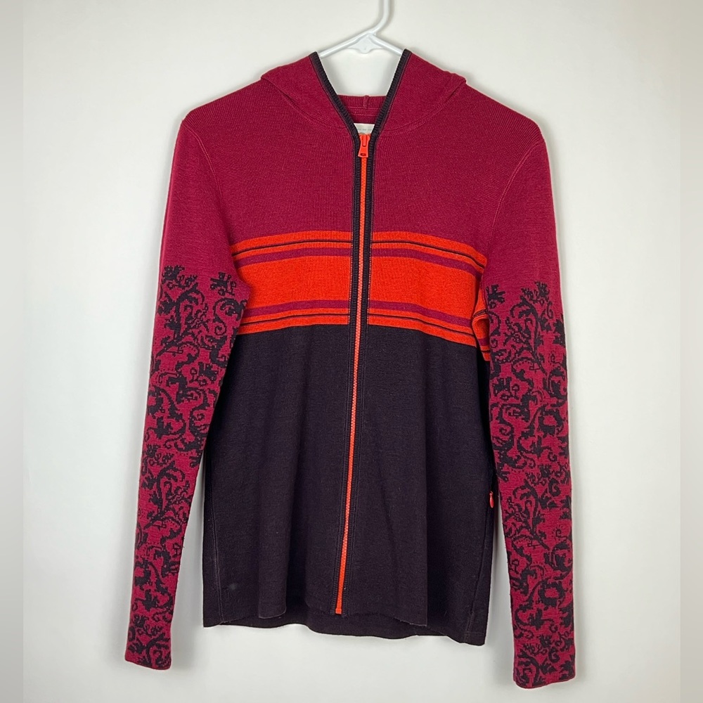 Title Nine hooded cardigan zip-up sweater colorful Sz M